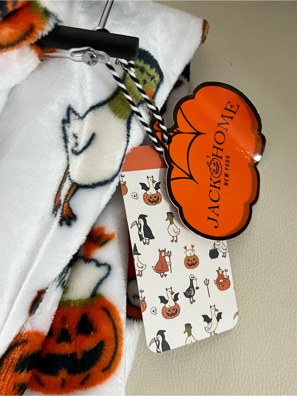 Jack O Home Halloween Silly Goose Plush Throw Blanket 50x70 Spooky